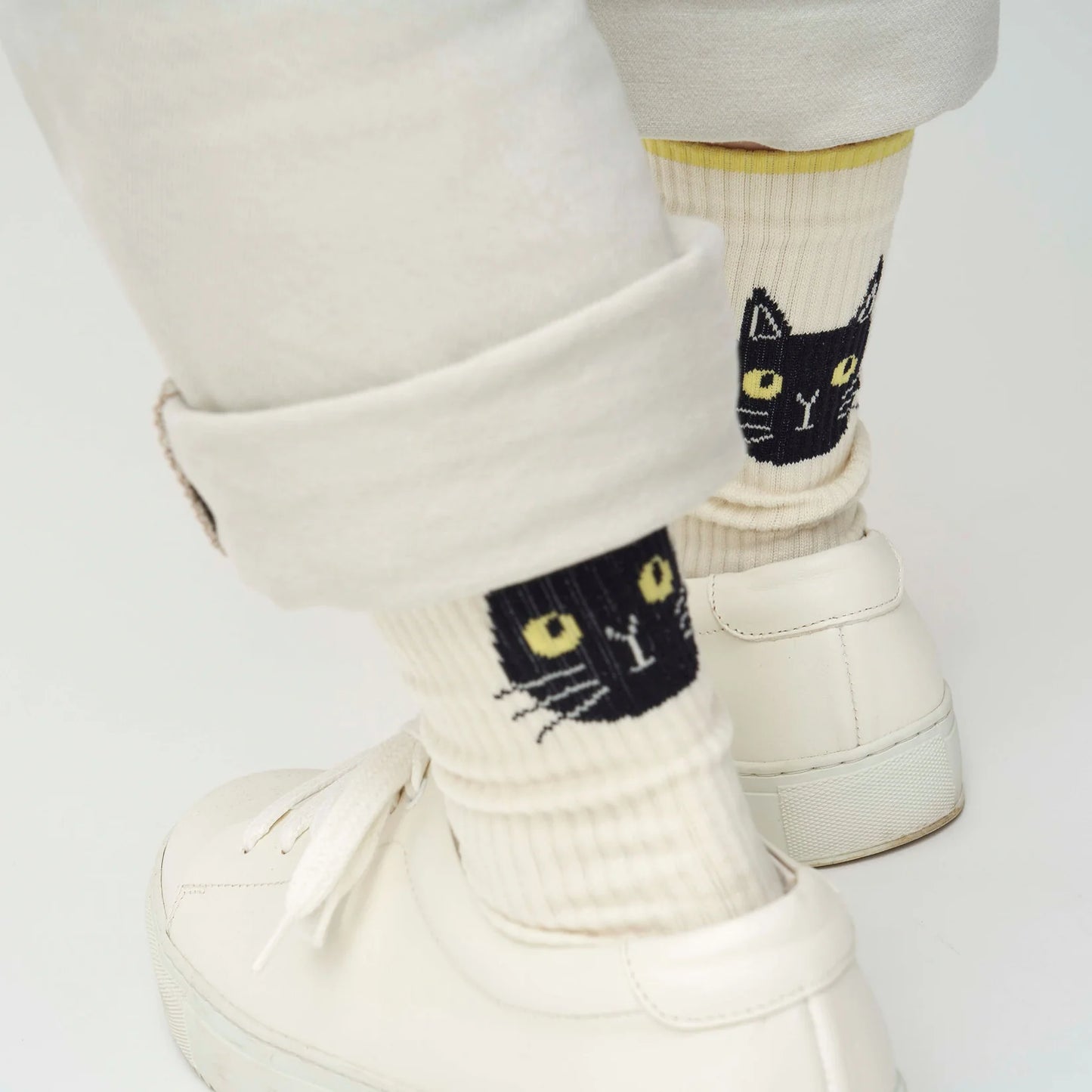 from F miau 黑貓棉質中筒襪│from F miau Black Cat Cotton Crew Socks