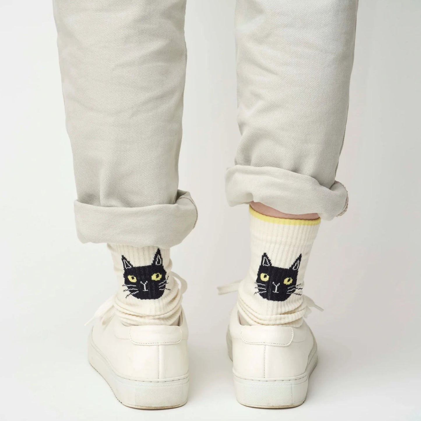 from F miau 黑貓棉質中筒襪│from F miau Black Cat Cotton Crew Socks
