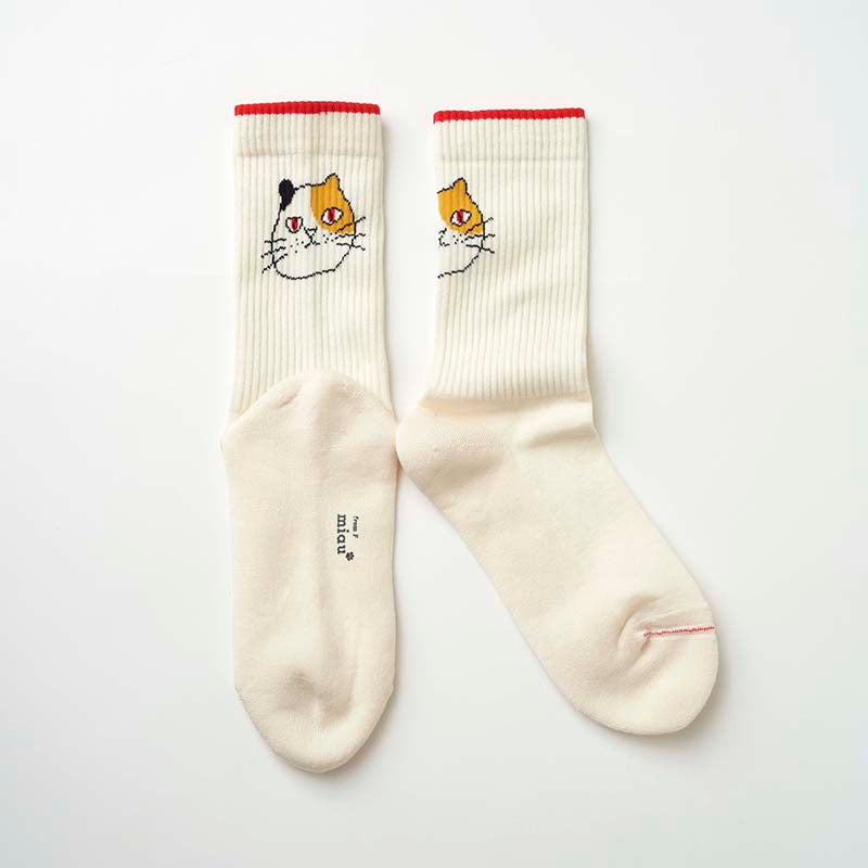 from F miau 三花貓棉質中筒襪│from F miau Calico Cat Cotton Crew Socks