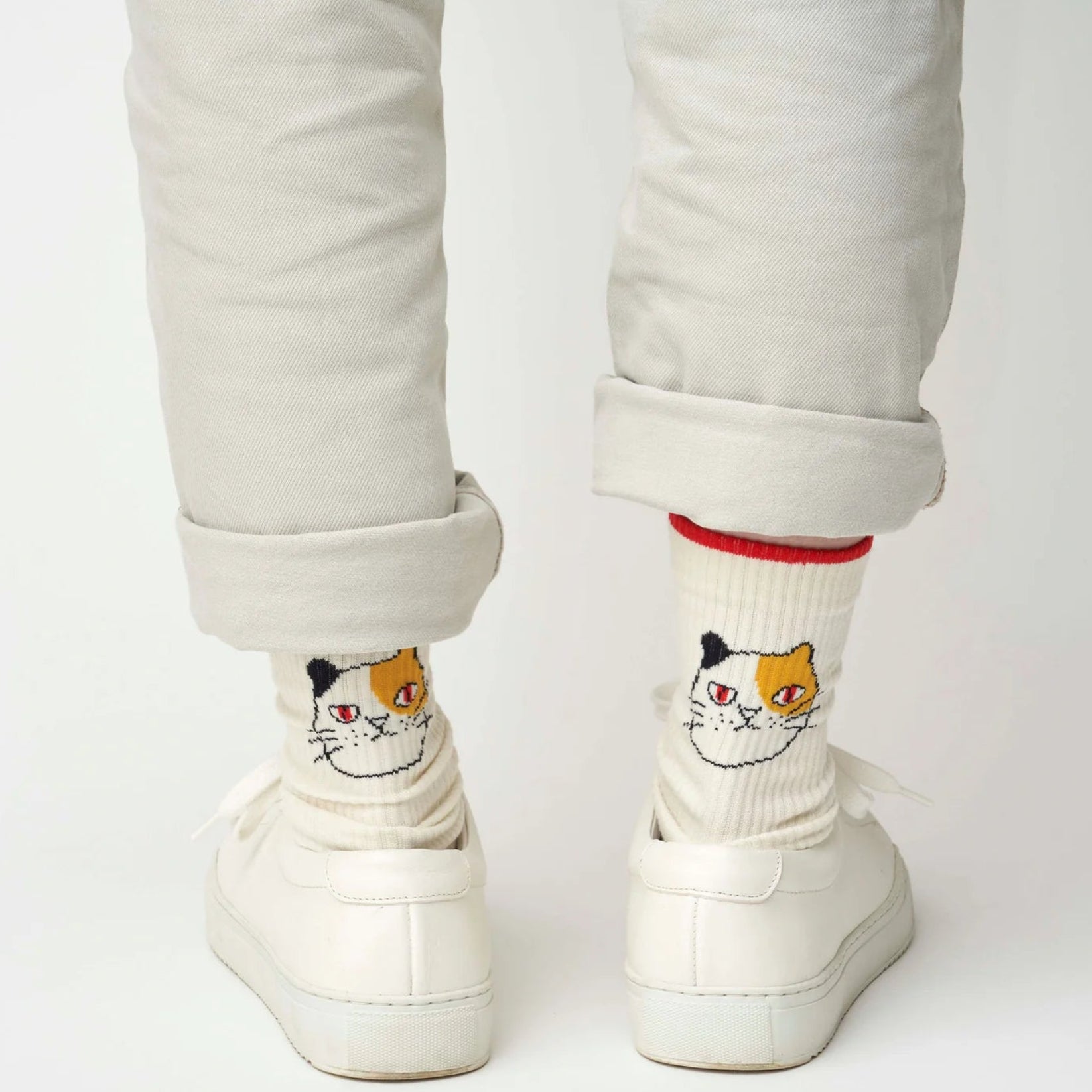 from F miau 三花貓棉質中筒襪│from F miau Calico Cat Cotton Crew Socks