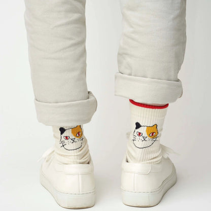 from F miau 三花貓棉質中筒襪│from F miau Calico Cat Cotton Crew Socks