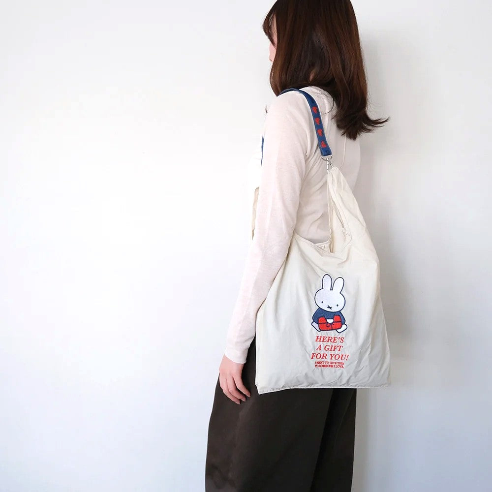 Miffy 刺繡肩背購物袋│Miffy Shopping Bag with Strap