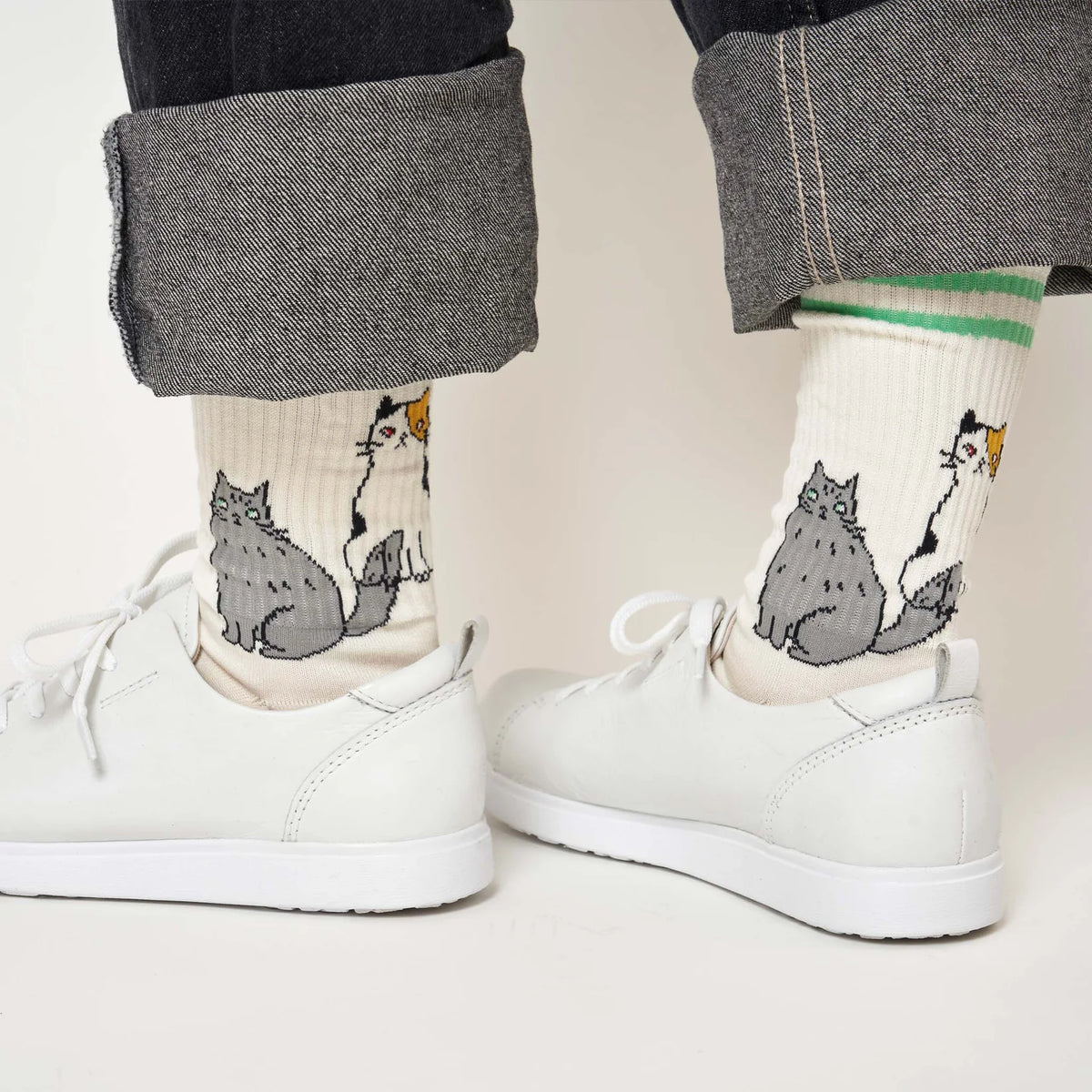 from F miau 三隻貓棉質中筒襪│from F miau Three Cats Cotton Crew Socks