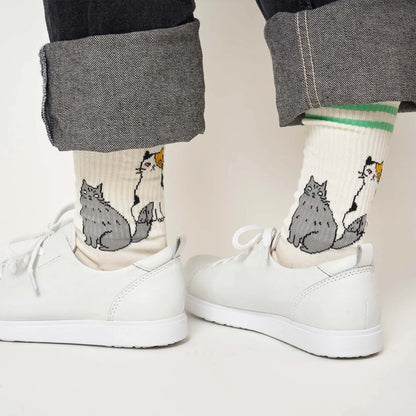 from F miau 三隻貓棉質中筒襪│from F miau Three Cats Cotton Crew Socks