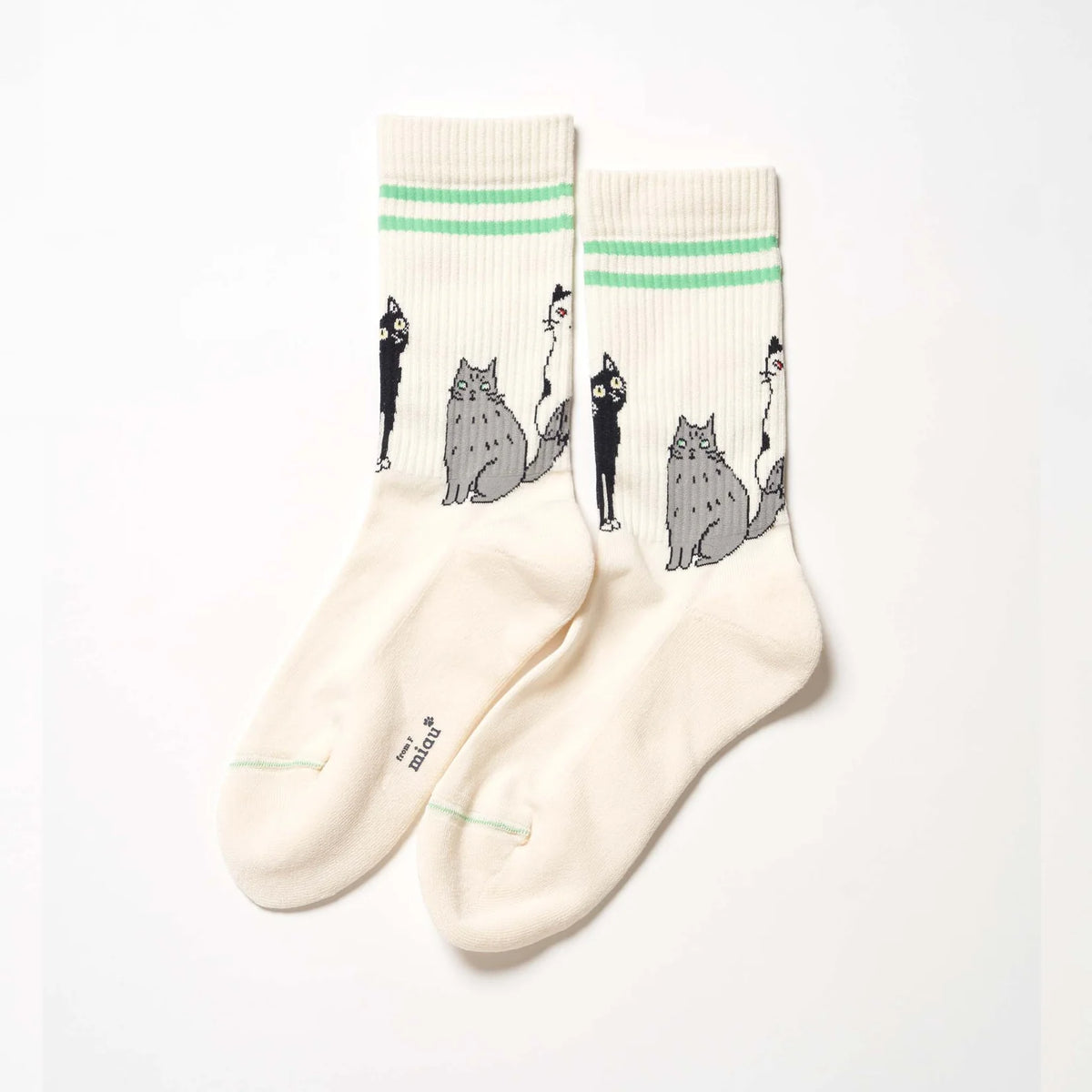 from F miau 三隻貓棉質中筒襪│from F miau Three Cats Cotton Crew Socks