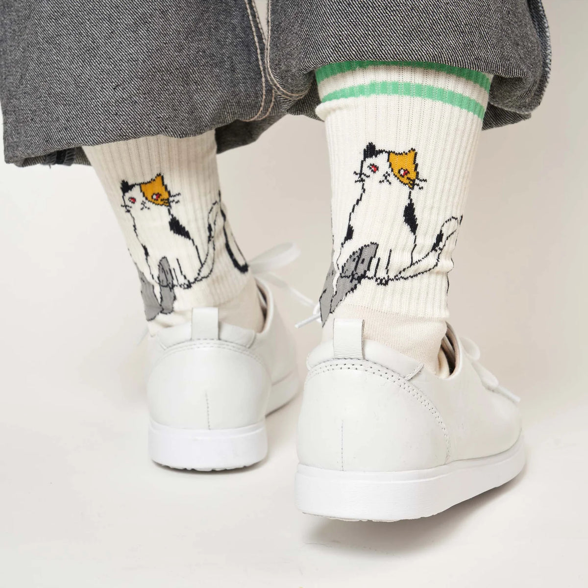 from F miau 三隻貓棉質中筒襪│from F miau Three Cats Cotton Crew Socks