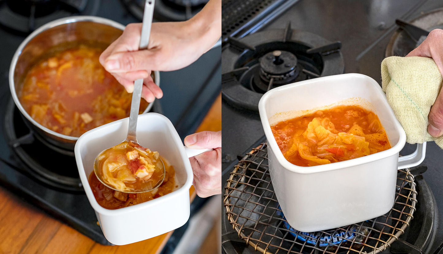 野田琺瑯手柄貯存盒 (膠蓋)│Noda Horo Food Handle Storage Container (Plastic Cover)