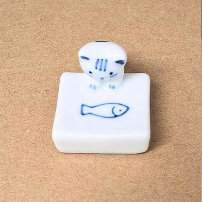 波佐見燒 手繪小貓筷子架│Hasami Ware Hand-Painted Kitten Chopstick Rest