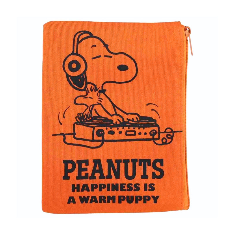 PEANUTS 史諾比橙色扁身收納袋│PEANUTS Snoopy Orange Flat Pouch