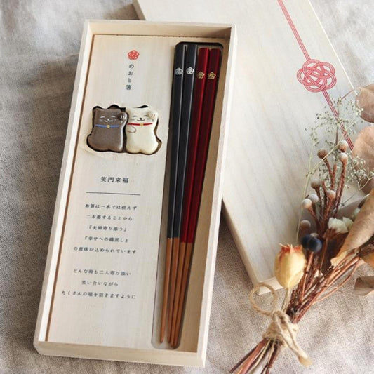 貓咪笑門來福 對筷套裝│Cats' Smile Brings Fortune Chopsticks Set