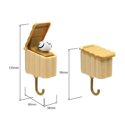 小鳥巢箱鑰匙掛勾 (銀喉長尾山雀)│Birdhouse Key Hook (Shima Enaga Long-tailed Tit)