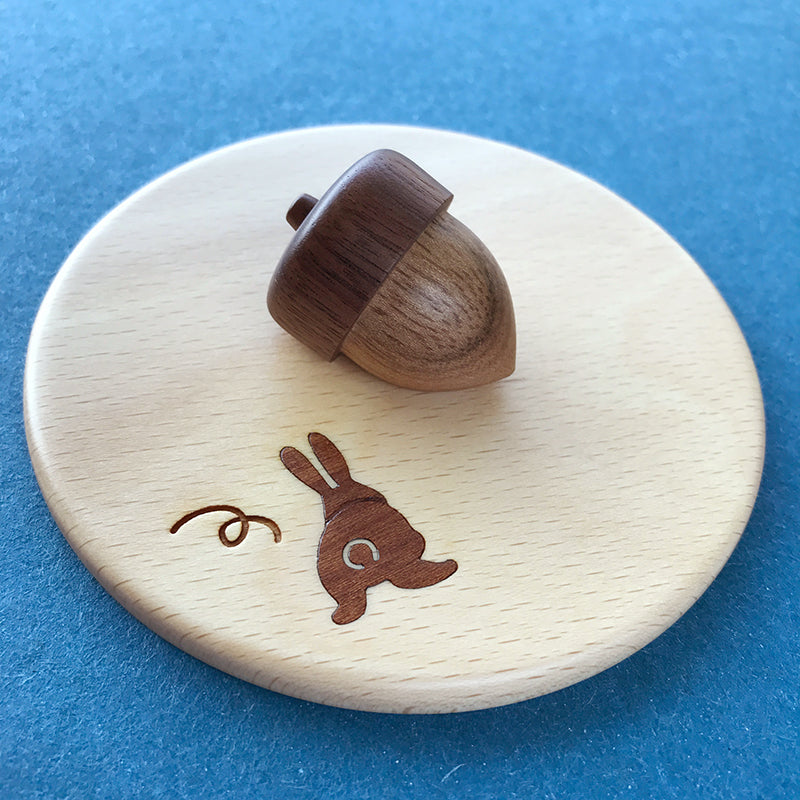 日本木象嵌兔子杯蓋 Japan Wooden Rabbit Mug Cover