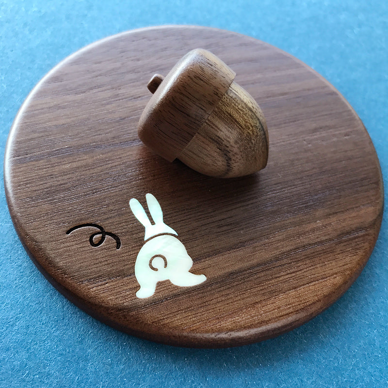 日本木象嵌兔子杯蓋 Japan Wooden Rabbit Mug Cover