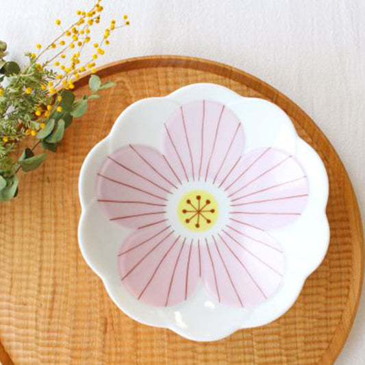 九谷燒花兒16cm湯碗 - 粉紅 Kutani Ware Flower 16cm Bowl - Pink