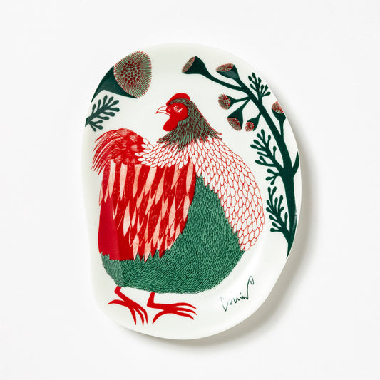 森田Miw 插畫瓷碟 - 雞 Morita Miw Decorative Plate - Hen
