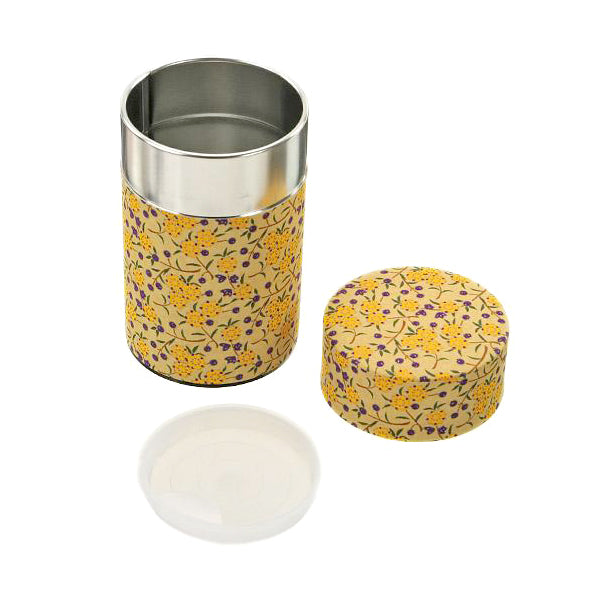 和紙茶罐 Washi Tea Canister - Yellow Flori
