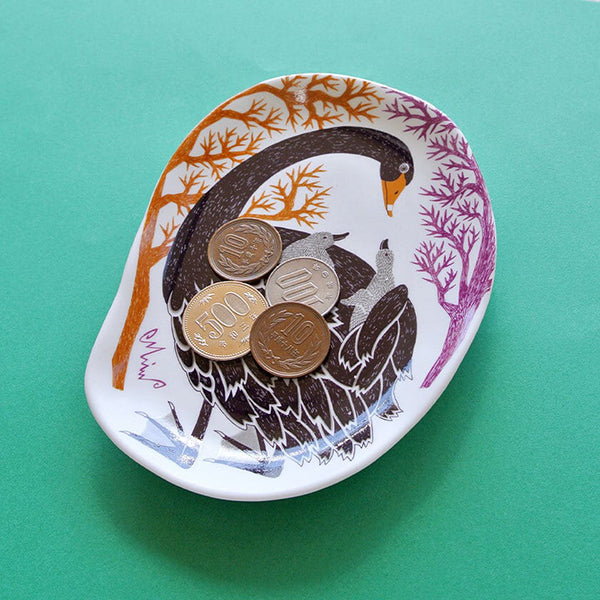 森田Miw 插畫瓷碟 - 黑天鵝 Morita Miw Decorative Plate - Black Swan