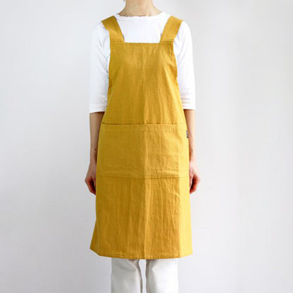 印度洗水棉圍裙 - 芥末黃│Indian Washed Cotton Apron - Mustard
