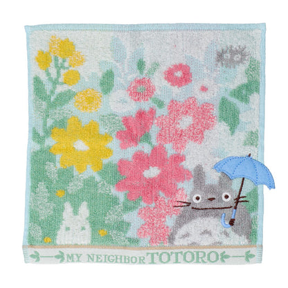 龍貓有機棉緹花方巾 - 花│Totoro Organic Cotton Wash Towel - flowers