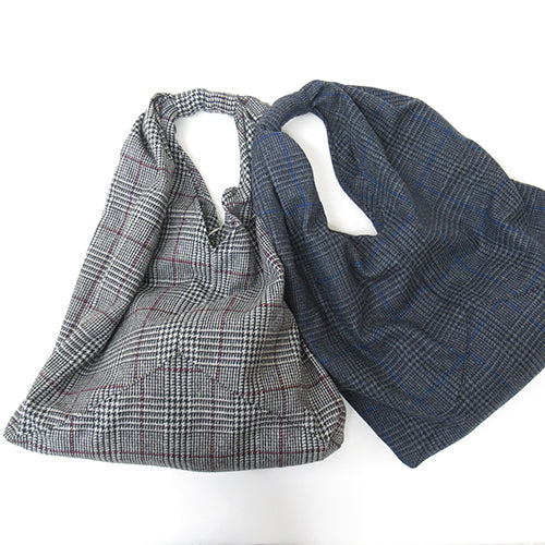日本製格紋呢絨袋 - 淺灰色│homeworking Tweed Shoulder Bag - Light Grey