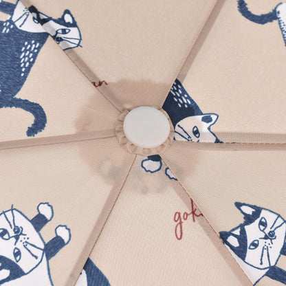 貓與雀摺傘 - 米色 Cat & Bird Foldable Umbrella - Cream