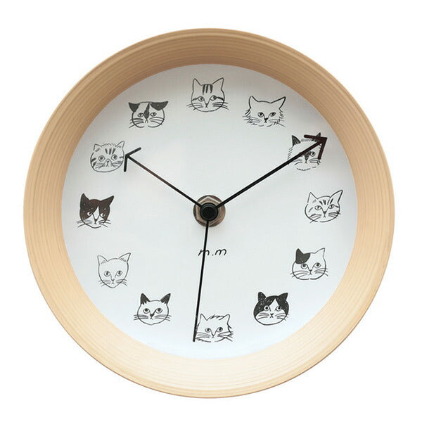 松尾Miyuki 貓咪時鐘 Miyuki Cat Faces 2way Clock