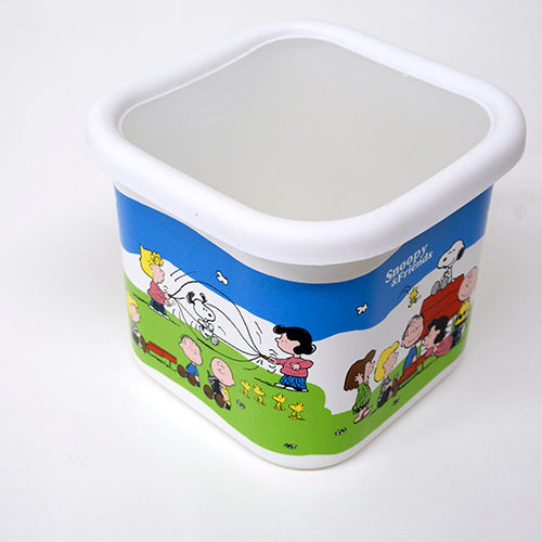 Snoopy & Friends Enamel Square Pot with Handle│Snoopy & Friends 日本製手柄琺瑯盒