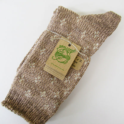 Small Stone Flower Dot Socks - Brown│Small Stone 日本製花點襪子 - 啡色 