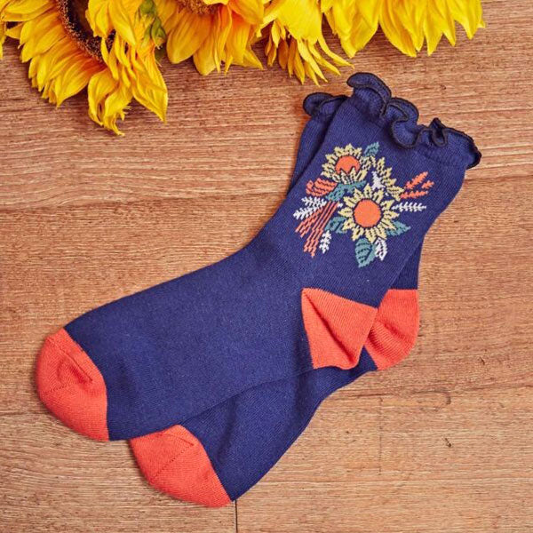 太陽花荷葉邊襪子│Sunflower Ruffle Socks 