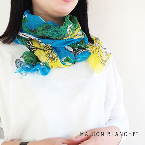Maison Blanche冷感防UV圍巾 Maison Blanche Japan Gauze Printed Scarf